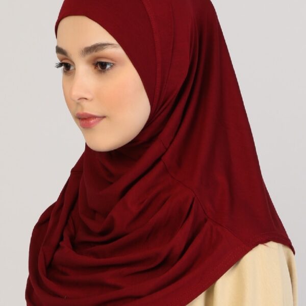 Style 1 – Plain Viscose Instant Hijab Maroon #05